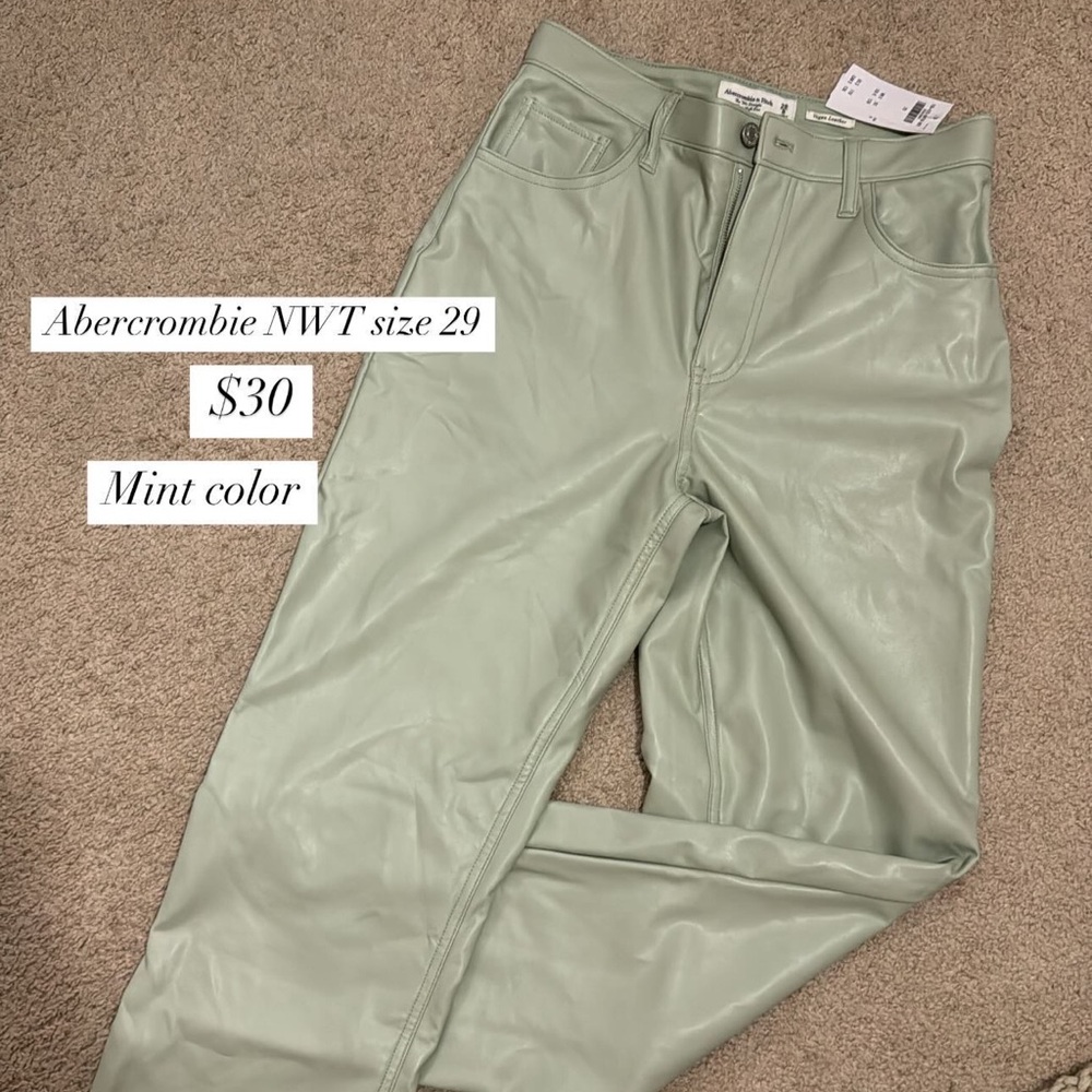 Mint Leather Pants